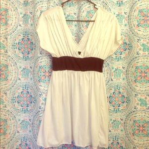 white and black mini dress